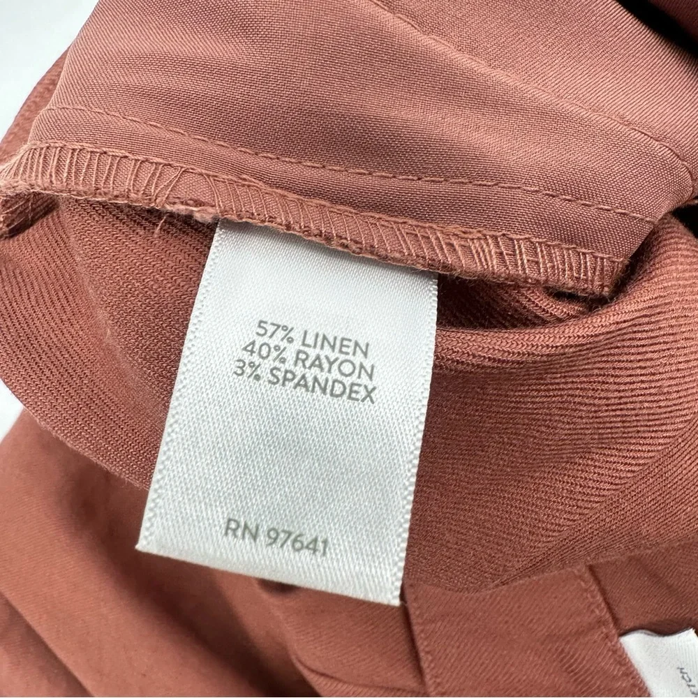 J.Jill Pants Women’s 12P Petite Red Oak Rust Brown Linen Blend Ankle Crop READ